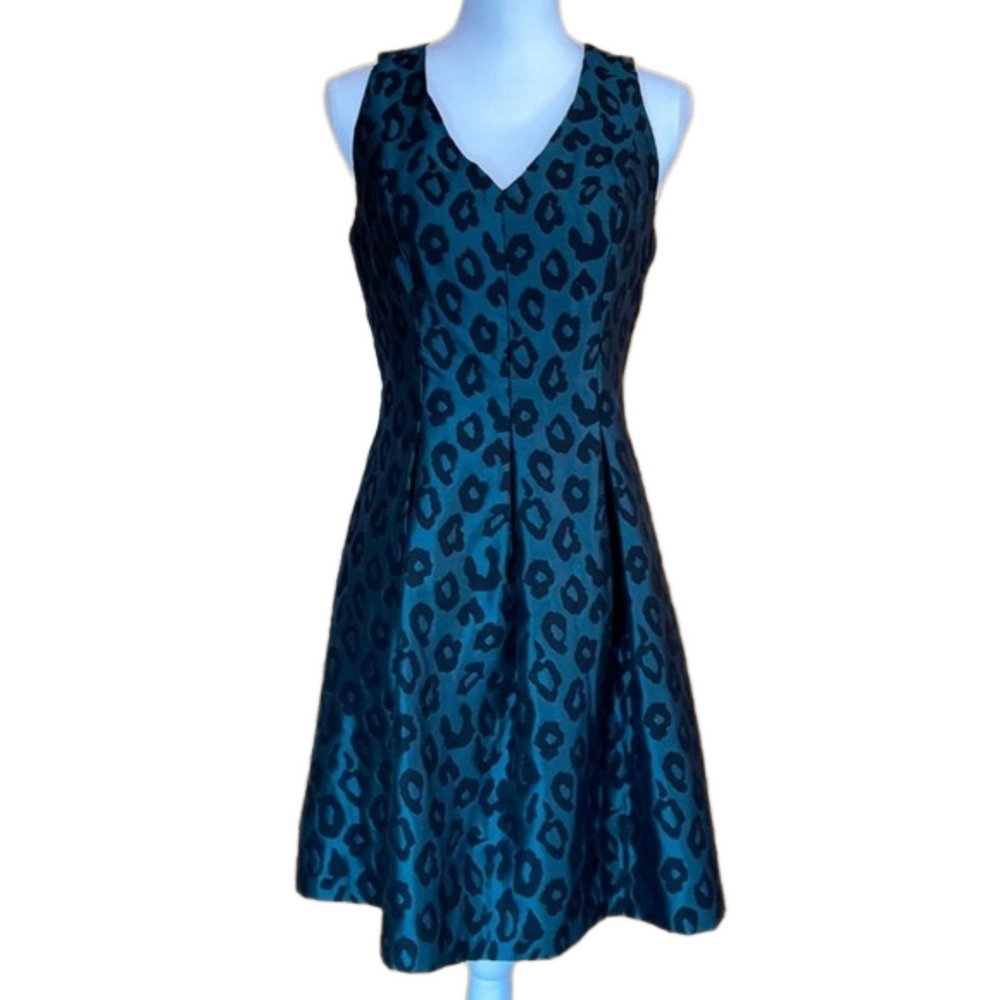 Loft Cheetah Print Fit & Flare Dress - EUC